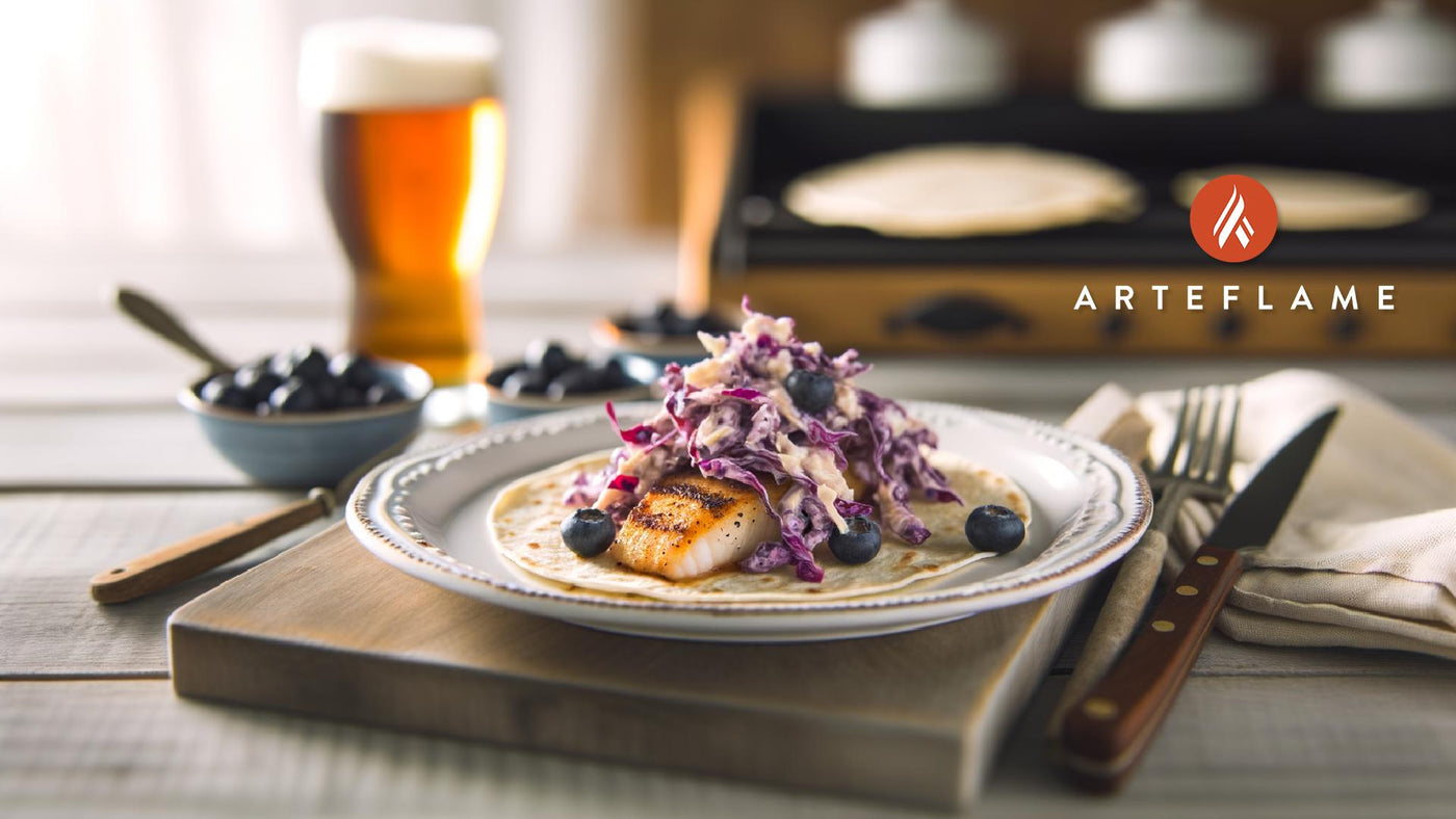 Maine Smoked Haddock Fish Tacos with Blueberry Slaw