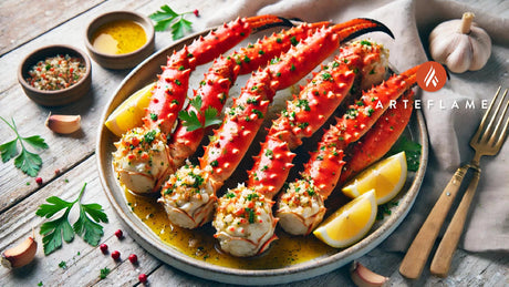 Grilled Alaskan King Crab with Garlic Butter