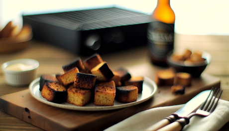 Indiana Charred Cornbread Croutons on the Arteflame