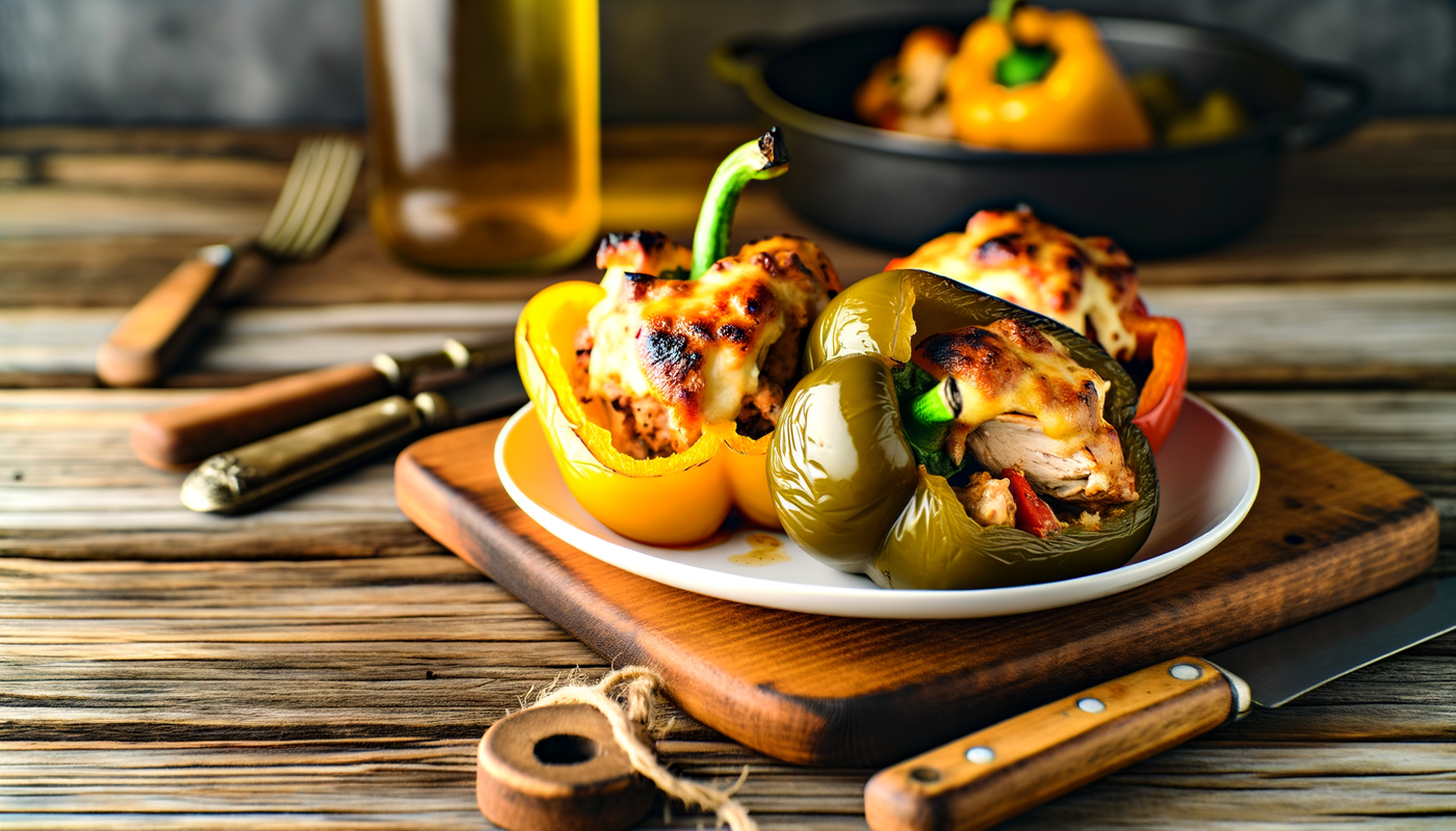 Georgia BBQ Chicken Stuffed Bell Peppers