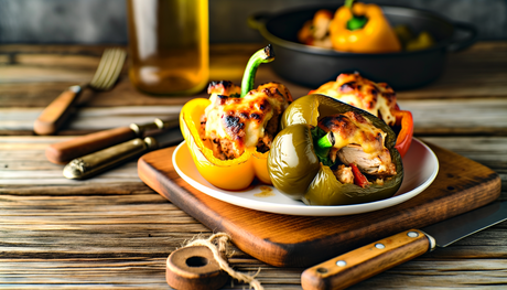 Georgia BBQ Chicken Stuffed Bell Peppers