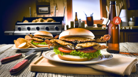 Maryland Fried Soft-Shell Crab Sandwich on the Grill