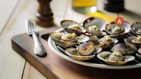 Grilled Alaska Clams with Garlic Butter