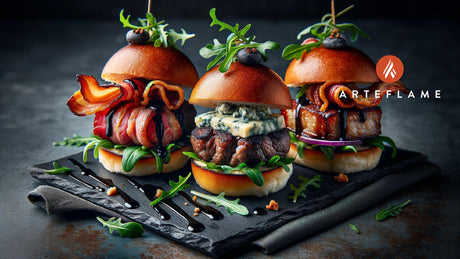 Wagyu Beef, Pork Belly, and Blue Cheese Sliders Recipe