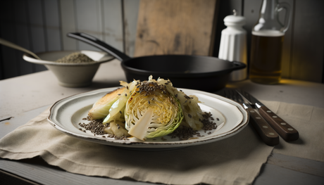 Norwegian Char-Grilled Cabbage with Caraway Seeds