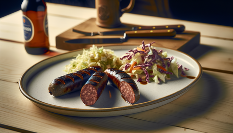 Swedish Grilled Aspic Sausage with Winter Slaw