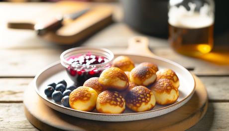 Danish Grilled Æbleskiver with Berry Compote