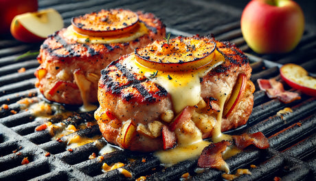 grilled Apple-Bacon Stuffed Pork Chops