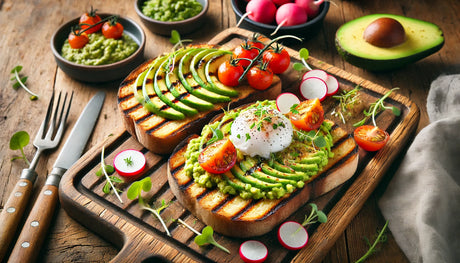 a slice of grilled avocado toast