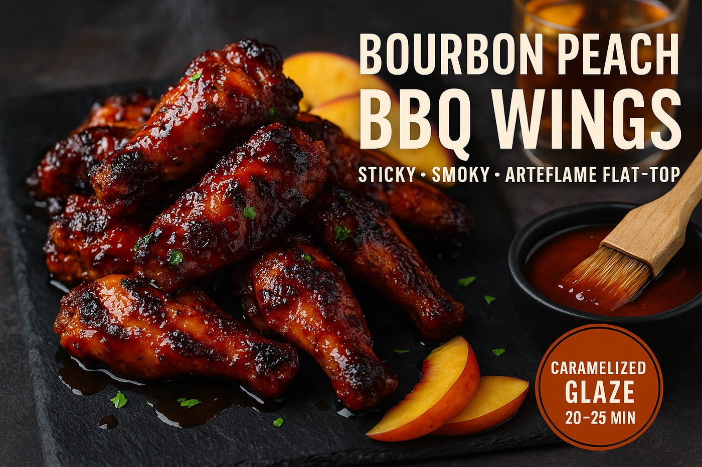 BOURBON PEACH BBQ WINGS