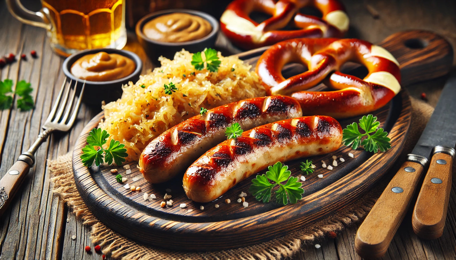 Grilled Bratwurst with Sauerkraut on the Arteflame Grill - German Recipe