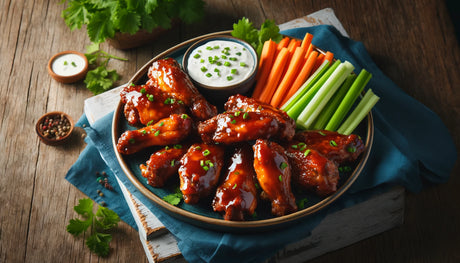 Buffalo Wings prepared for serving