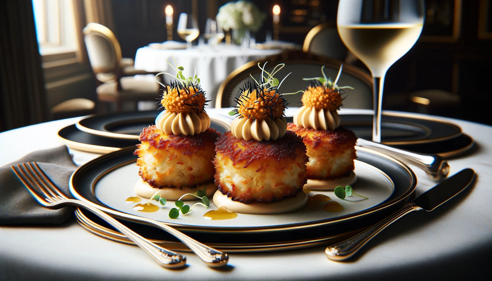 Crab Cakes with Sea Urchin Mayo