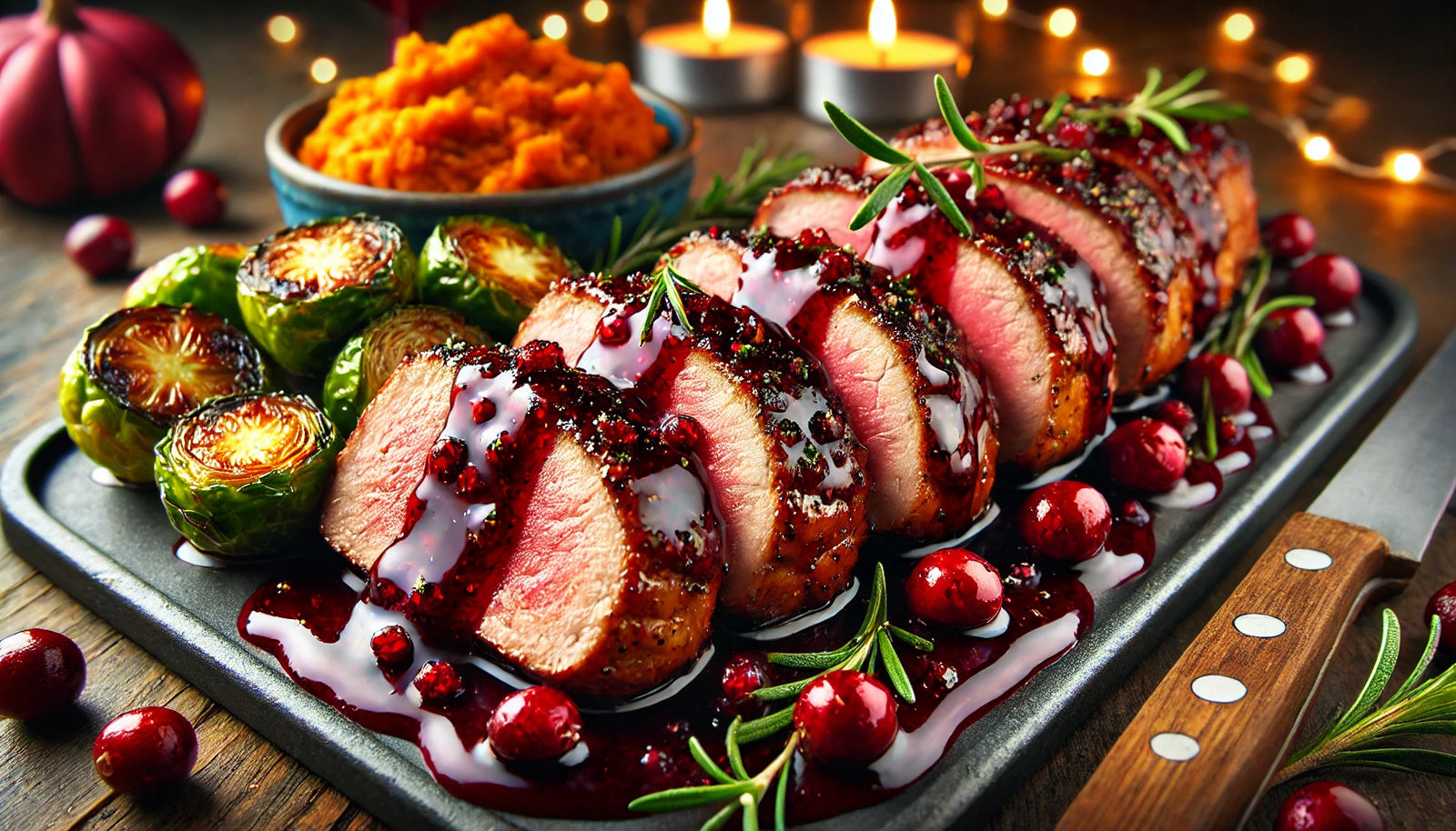 Grilled Cranberry-Glazed Pork Tenderloin on Arteflame