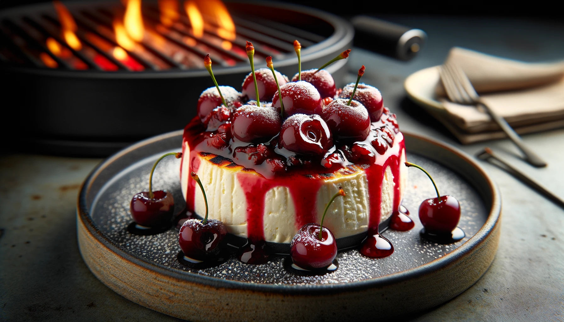 Cream Cheese Cherry Dessert grilled on the Arteflame