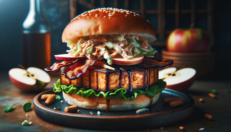 Grilled Crispy Tofu Bacon Burger