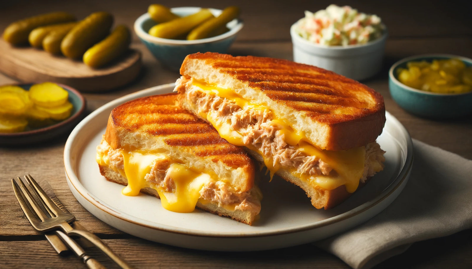 Deliciously Golden Tuna Melt Sandwich