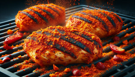 Dorito Powder-Crusted Grilled Chicken, highlighting the vibrant and flavorful Dorito coating