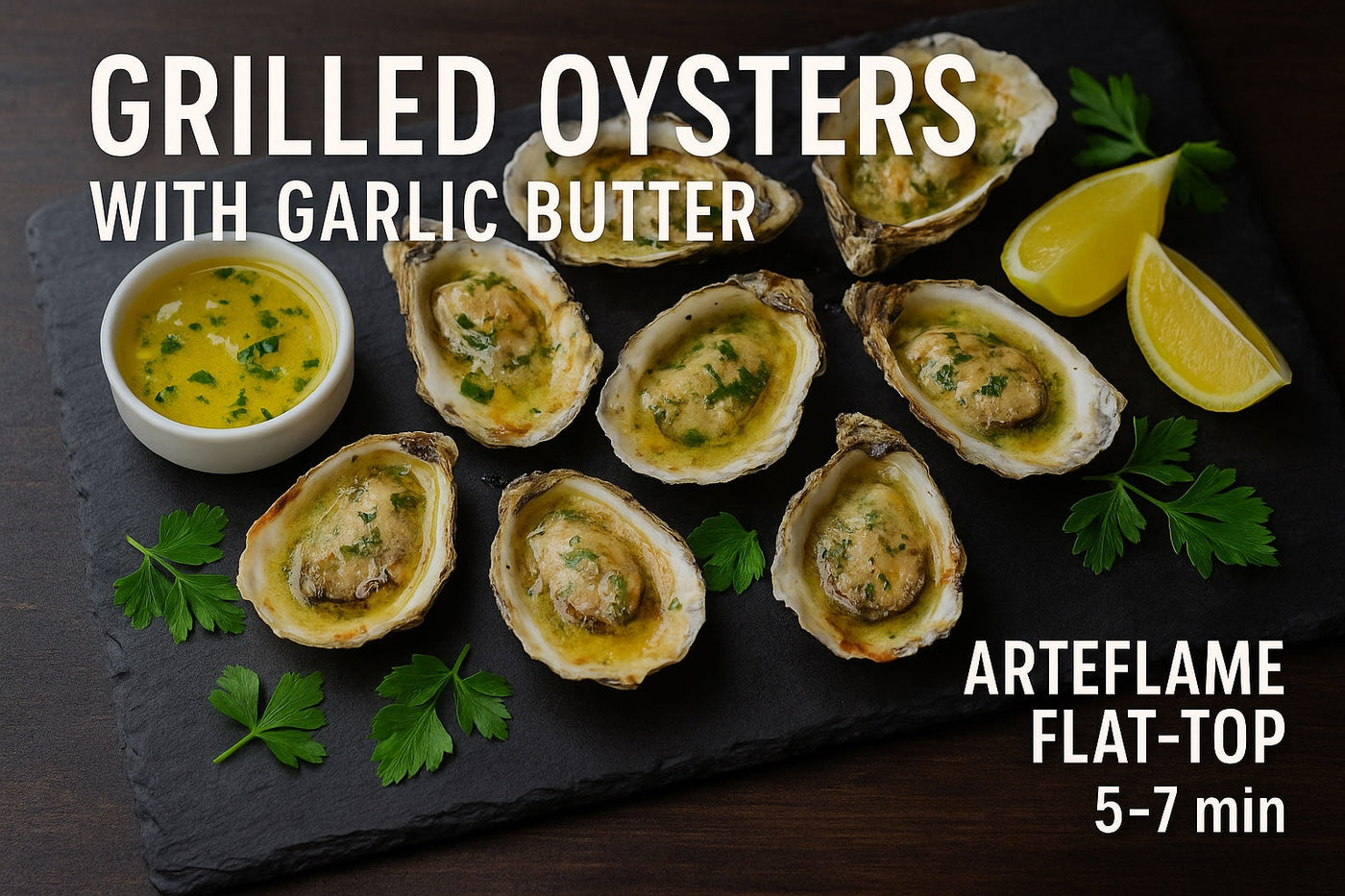 GRILLED OYSTERS WITH GARLIC BUTTER