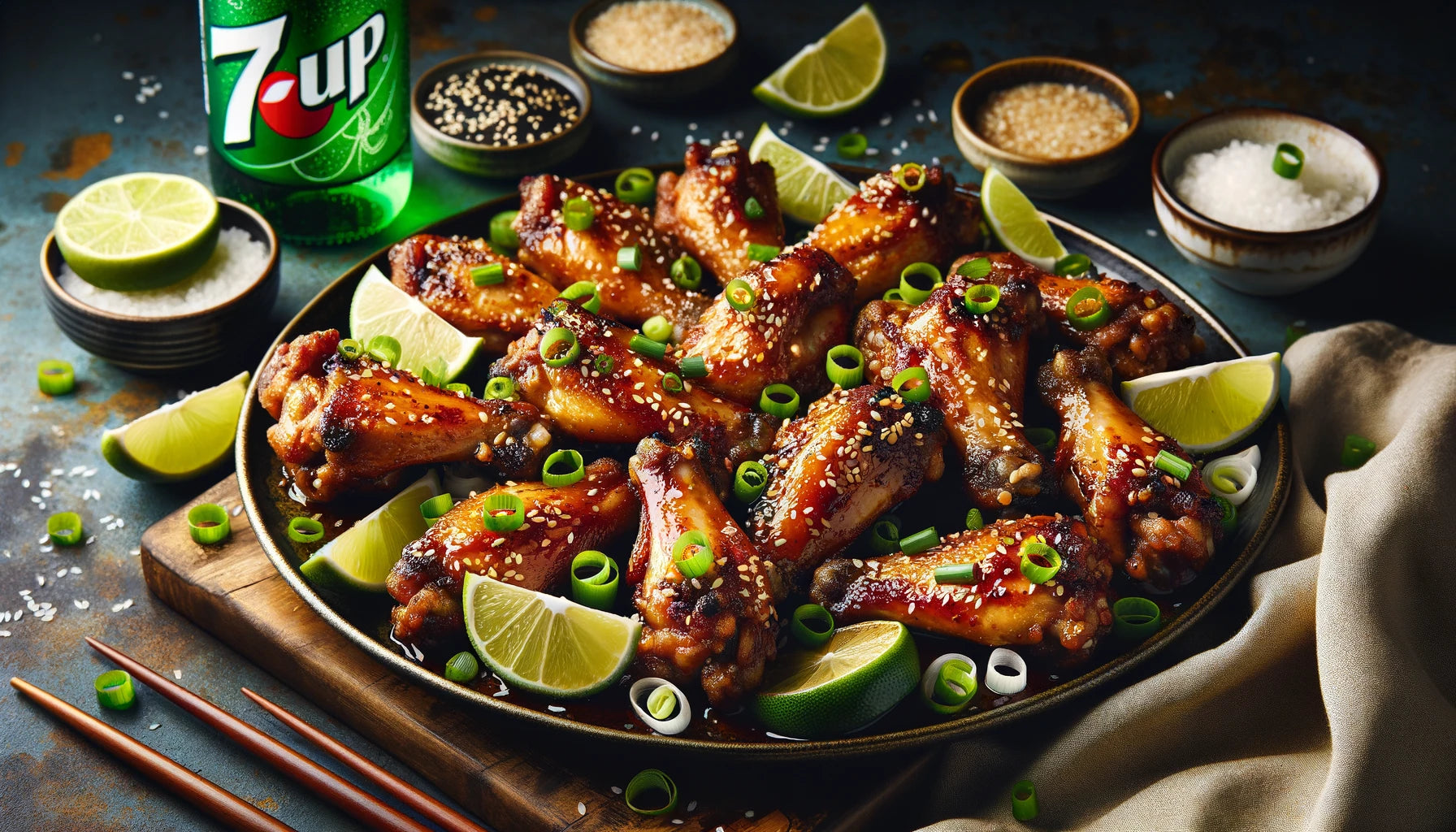 Garlic Ginger Chicken Wings Recipe: Asian Style with 7UP on Arteflame Grill