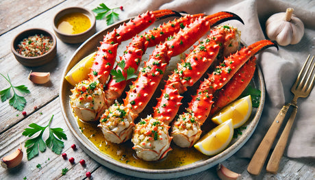 Grilled Alaskan King Crab with Garlic Butter