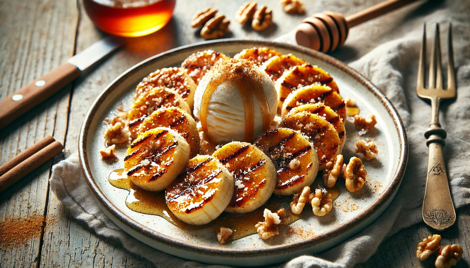 Grilled Bananas with Honey and Cinnamon