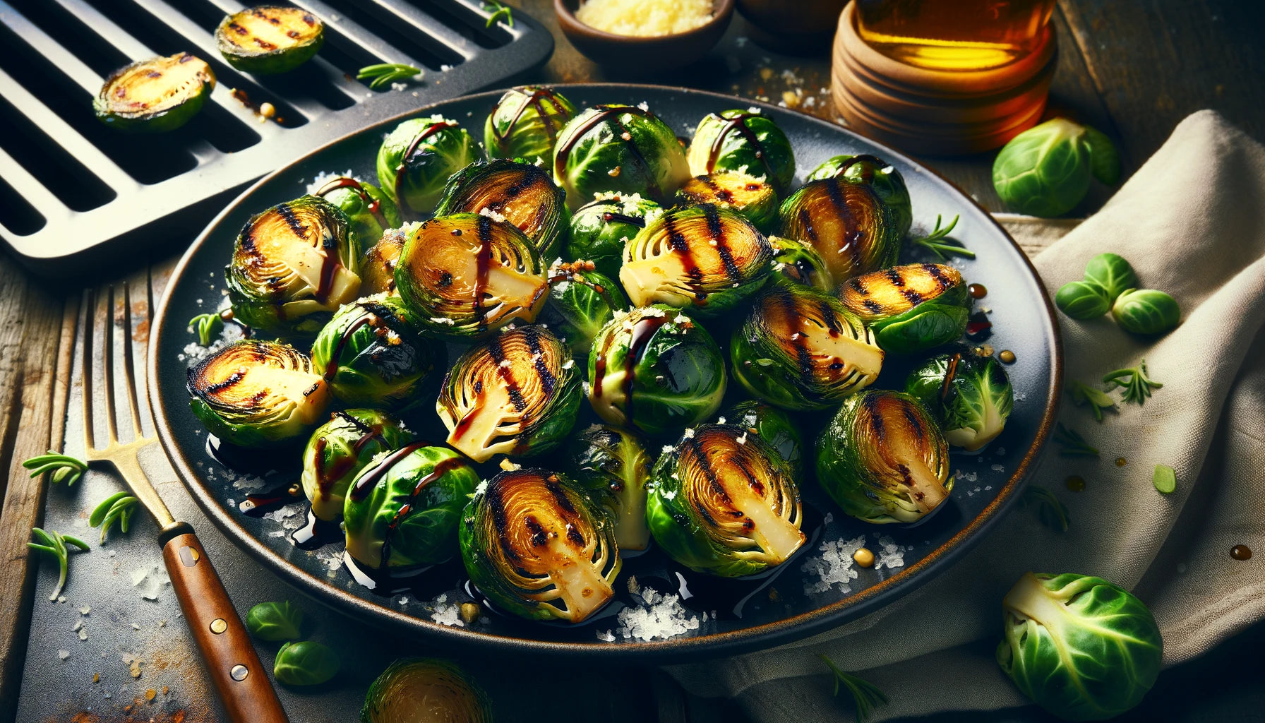 Grilled Brussels Sprouts with Balsamic Honey Glaze Recipe | Arteflame Grill Cooking