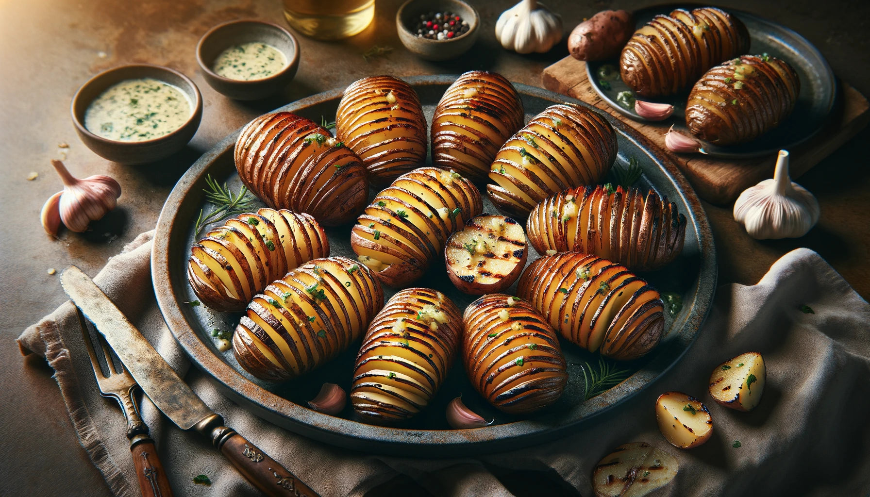 Grilled Hasselback Potatoes from @zimmysnook, featuring perfectly sliced potatoes with crispy edges and moist centers