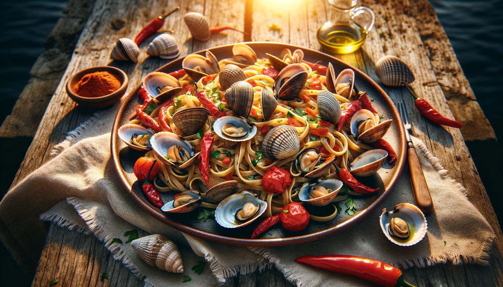 Grilled Linguine with Clams & Cherry Peppers Recipe | Arteflame Grill Cooking