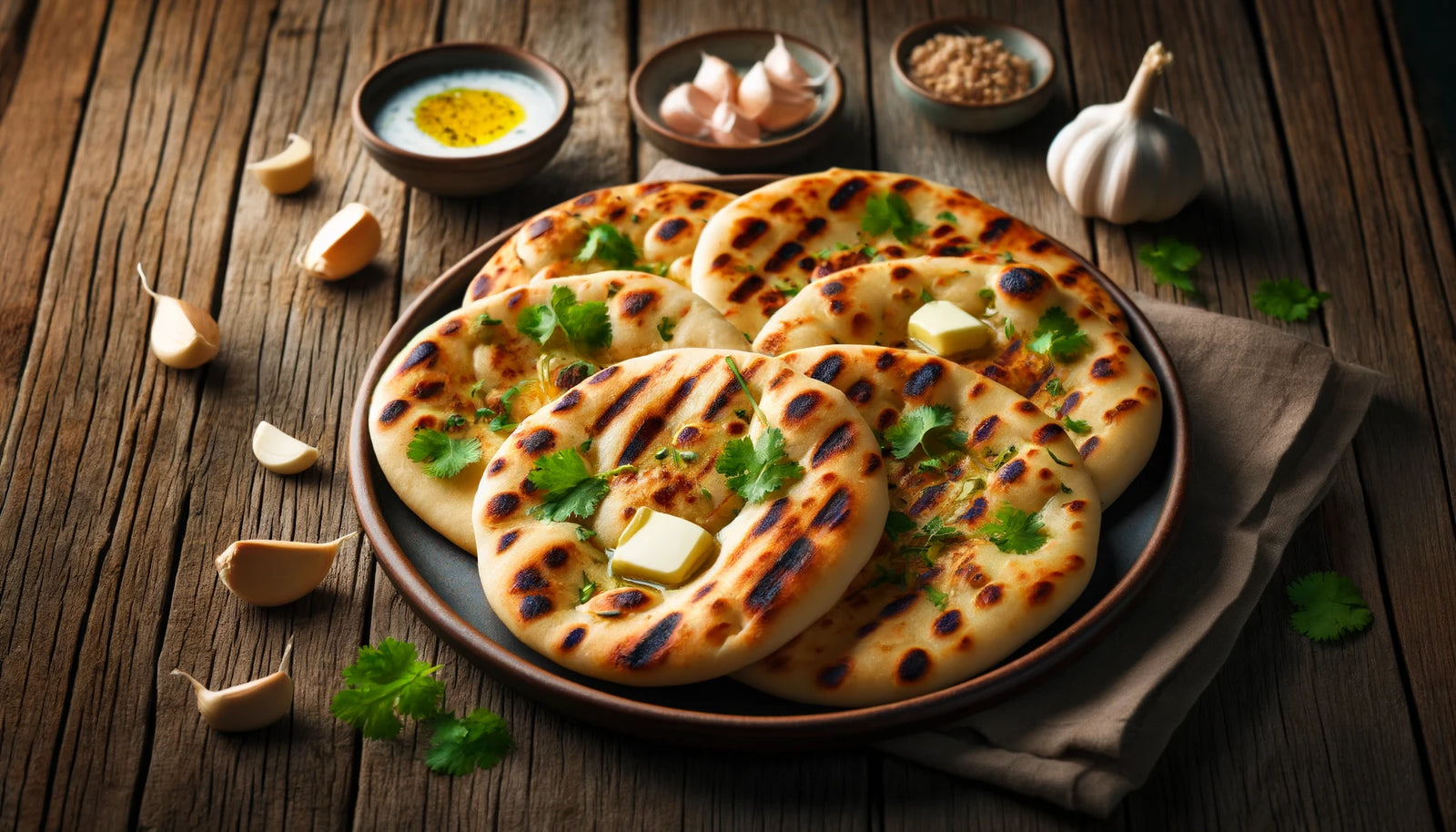 freshly grilled Naan bread