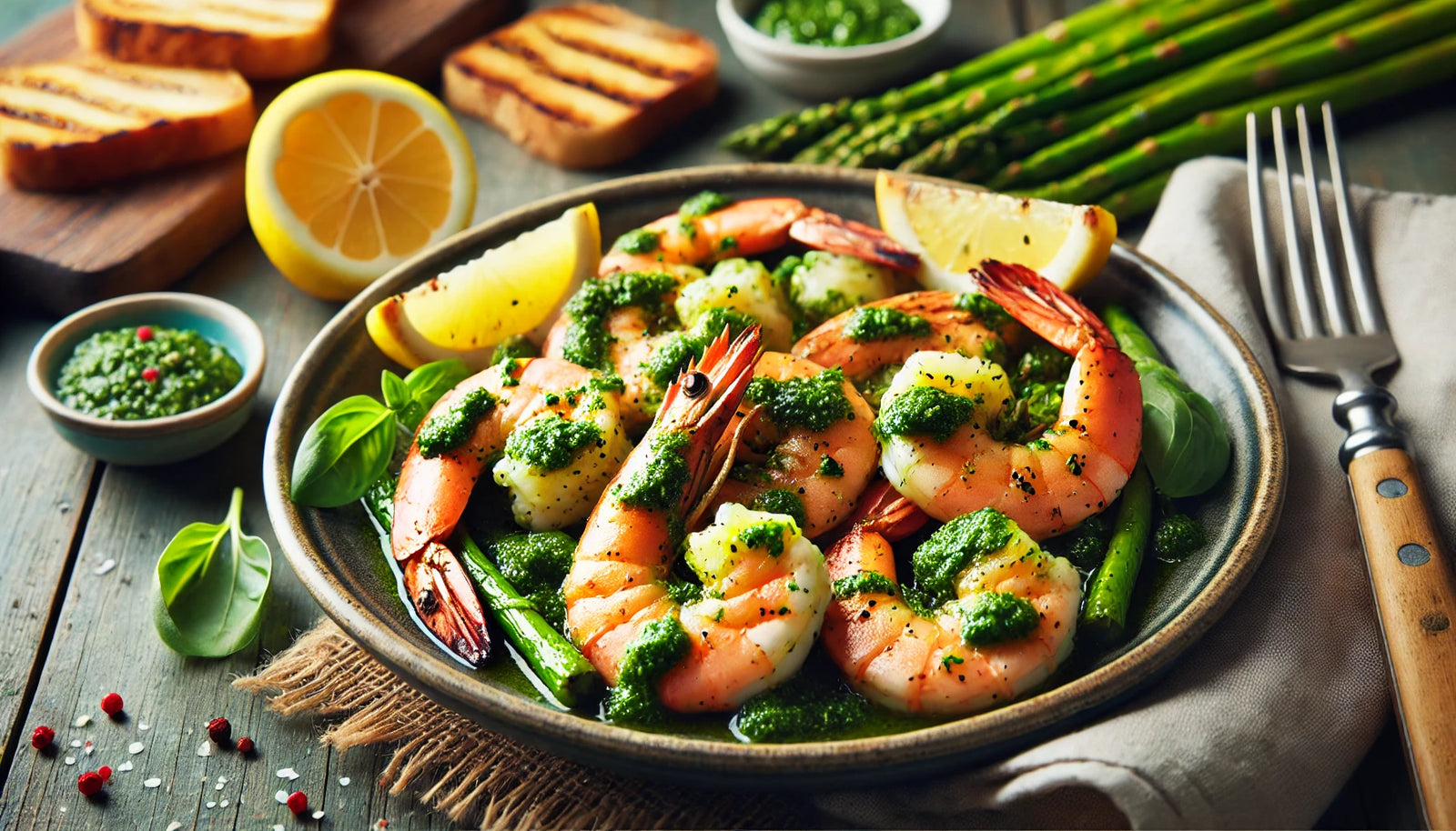 Grilled Pesto Shrimp