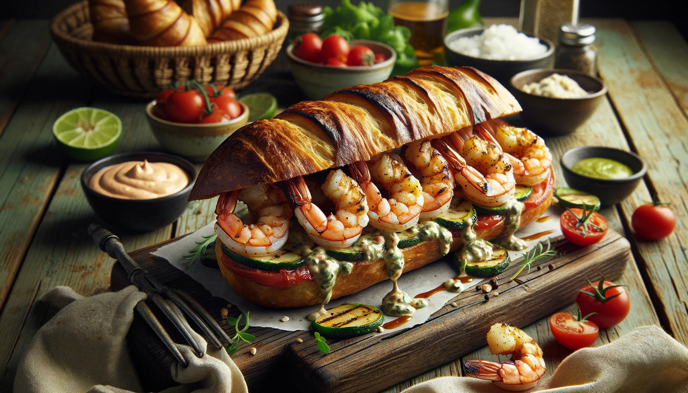 Grilled Shrimp Po’ Boy Sandwich Recipe | Arteflame Grill Delights