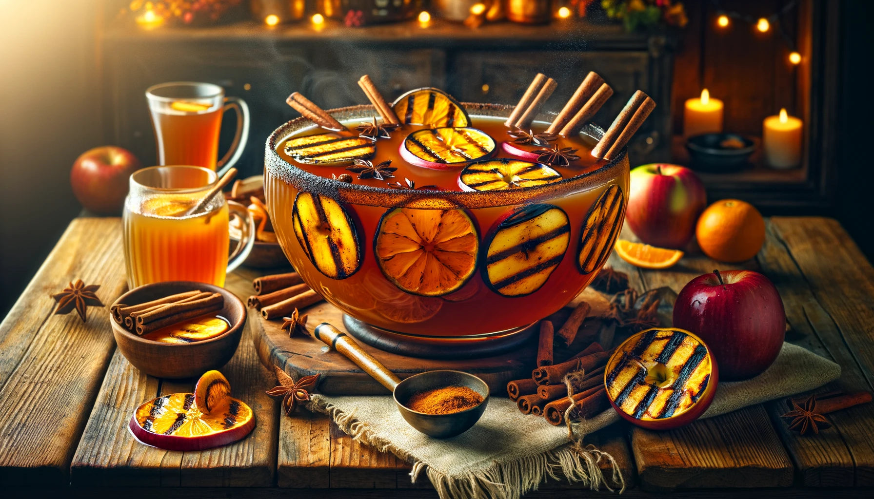 Grilled Spiked Cider Punch with Bourbon and Sweet Honey BBQ Spice - Arteflame Grill Recipe