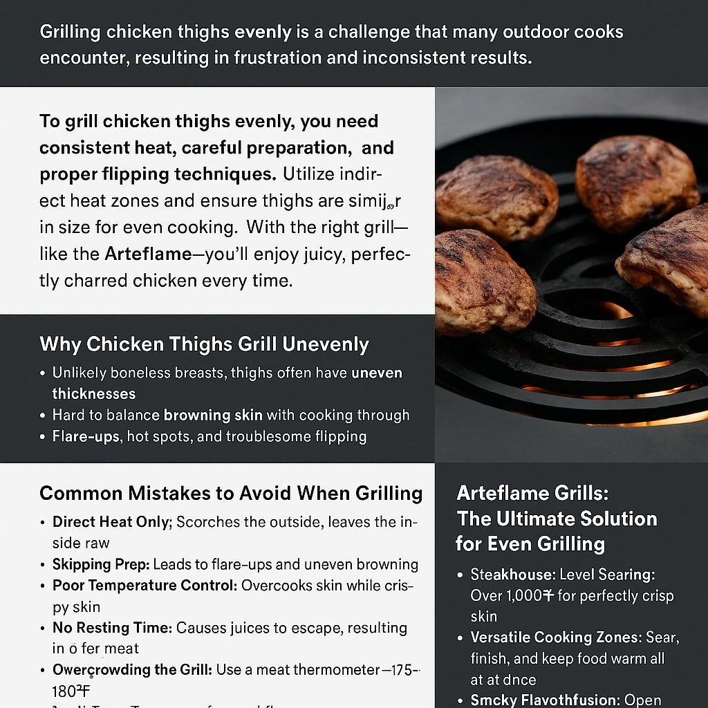 How do I grill chicken thighs evenly