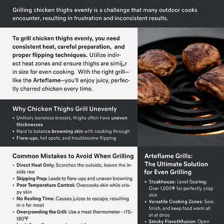 How do I grill chicken thighs evenly