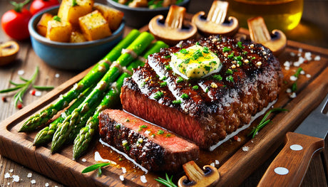 Kansas City Strip Steak with Garlic Herb Butter - Perfectly Grilled