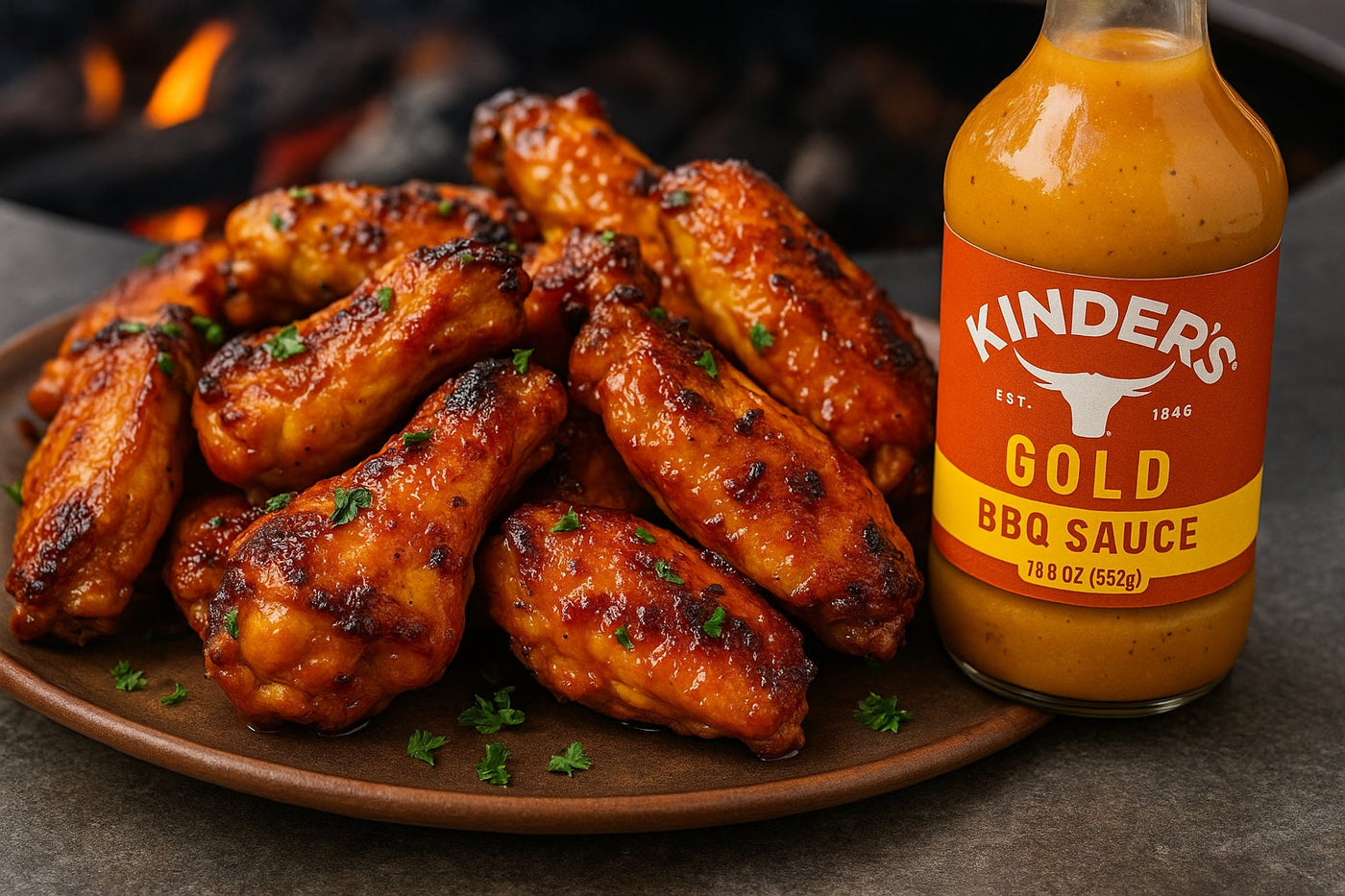 Kinder's Gold BBQ Sauce Grilled Chicken Wings