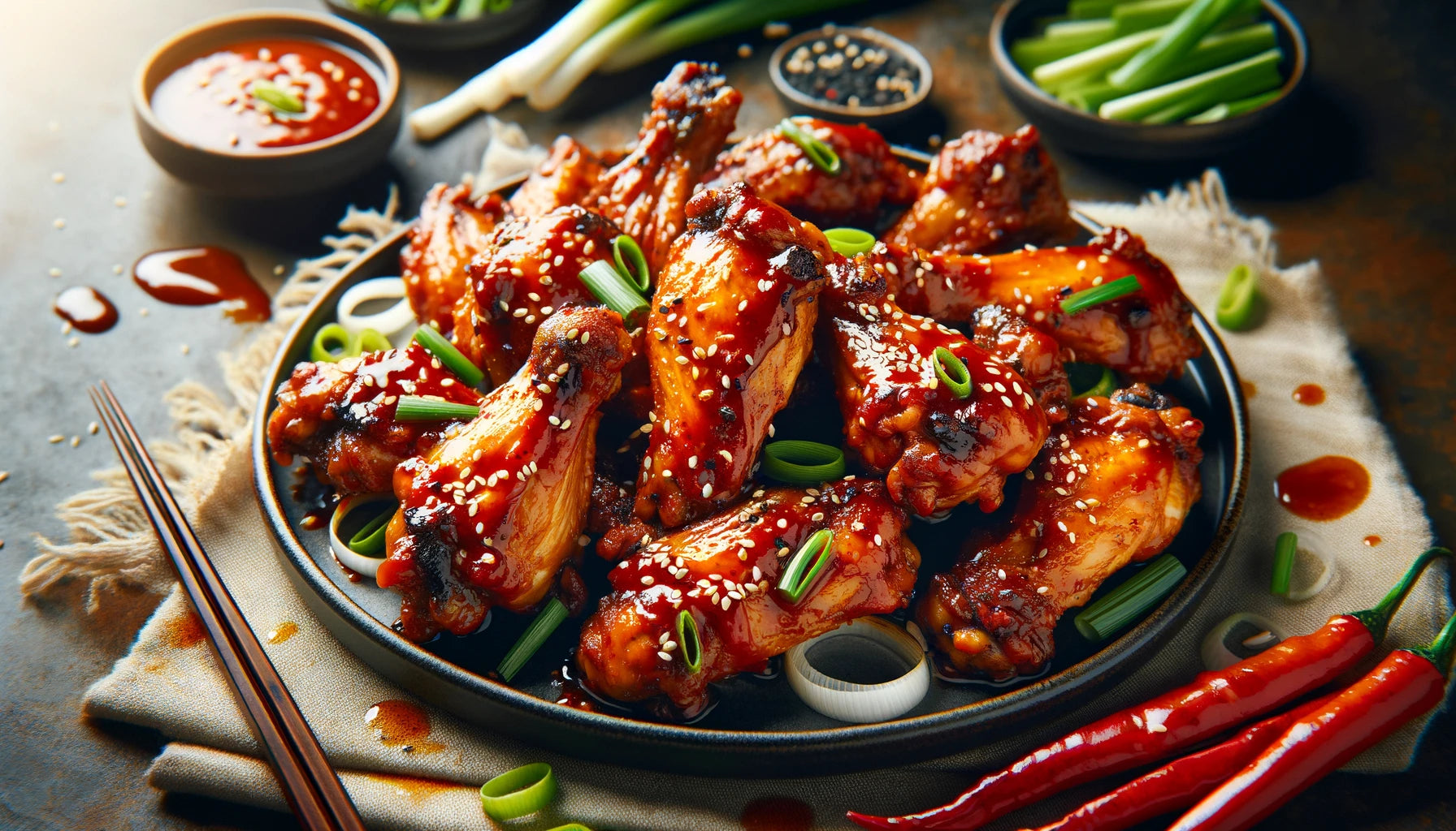 Korean BBQ Chicken Wings with Spicy Sauce Recipe | Arteflame Grill Cooking