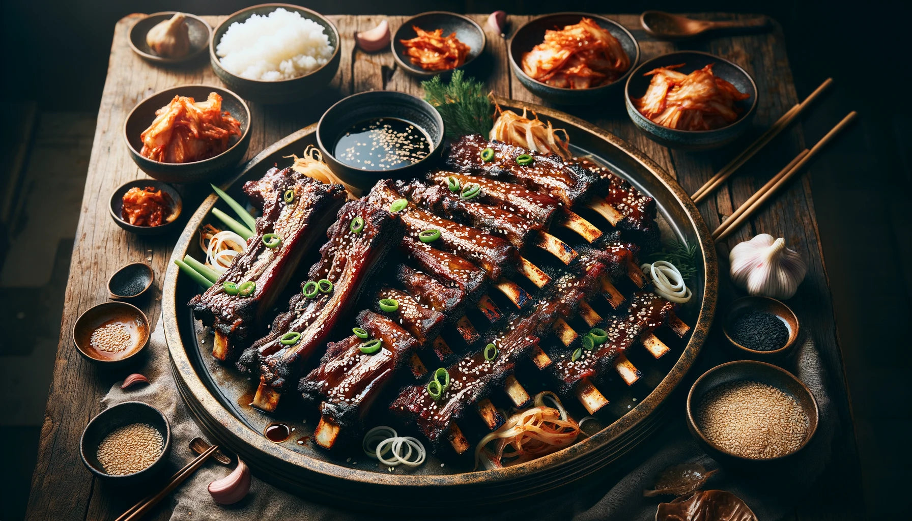 Korean short ribs, marinated and grilled to perfection