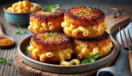 Mac and Cheese Cakes grilling