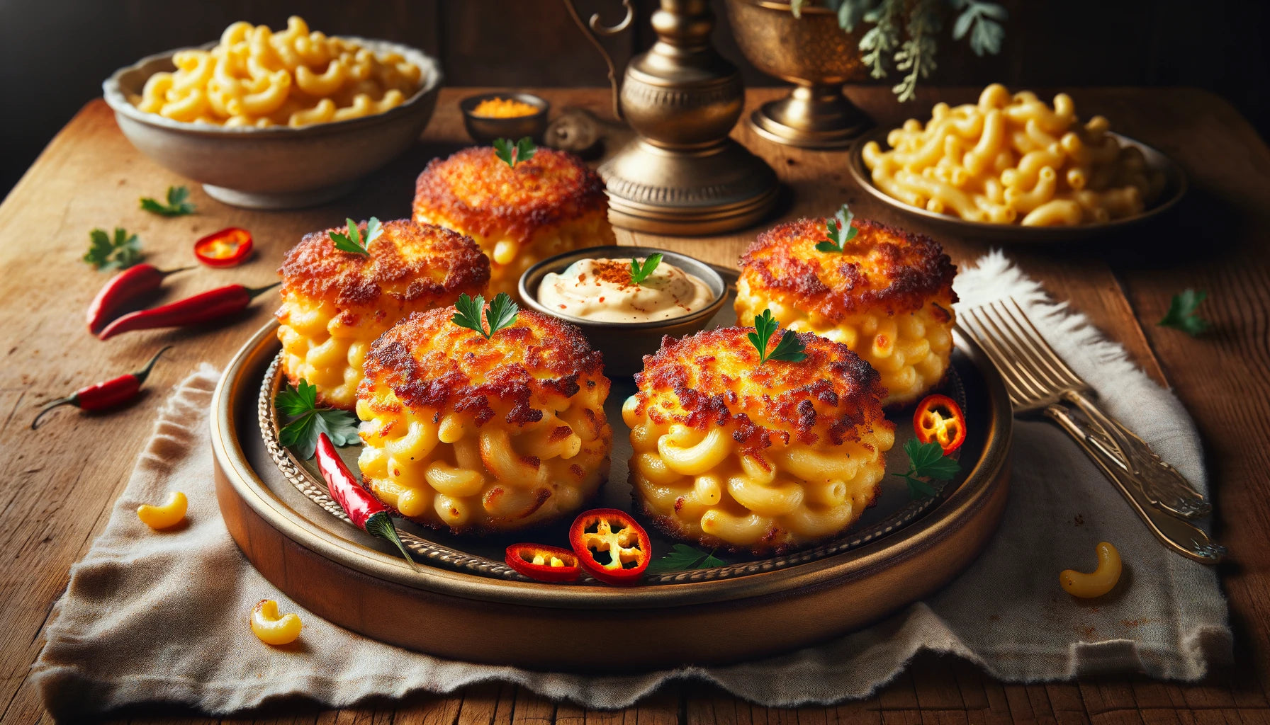 Mac and Cheese Cakes grilling
