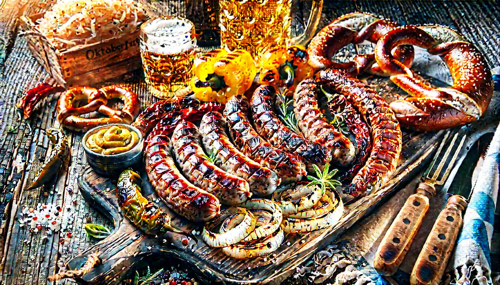 Oktoberfest-Grilled-Sausage-Platter-on-the-Arteflame-Grill