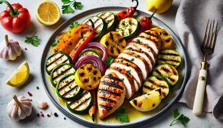 Perfectly Grilled Lemon Garlic Chicken with Veggies