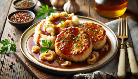 Pork Chops with Mashed Potatoes and Gravy