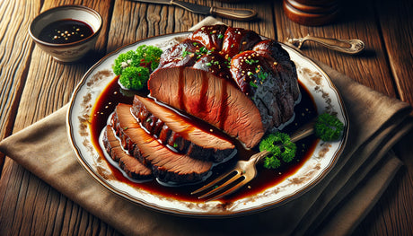 Sauerbraten dish beautifully presented on a plate