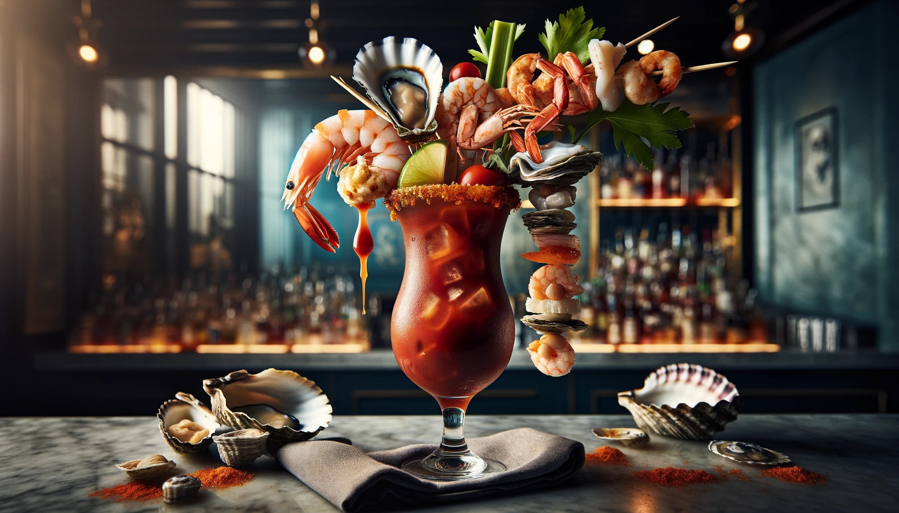 grilled seafood bloody mary