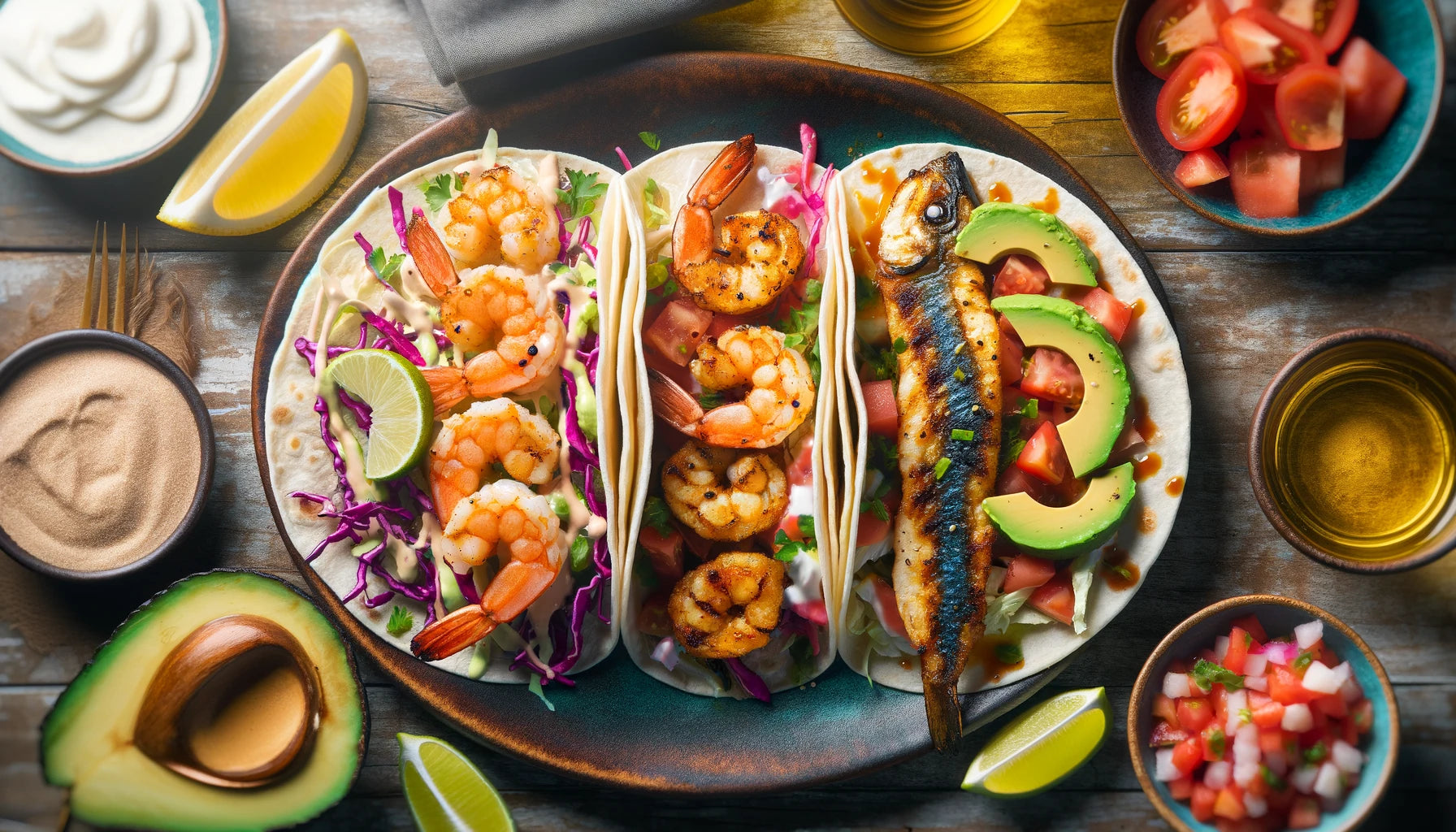 Grilled Shrimp Tacos and Fish Tacos