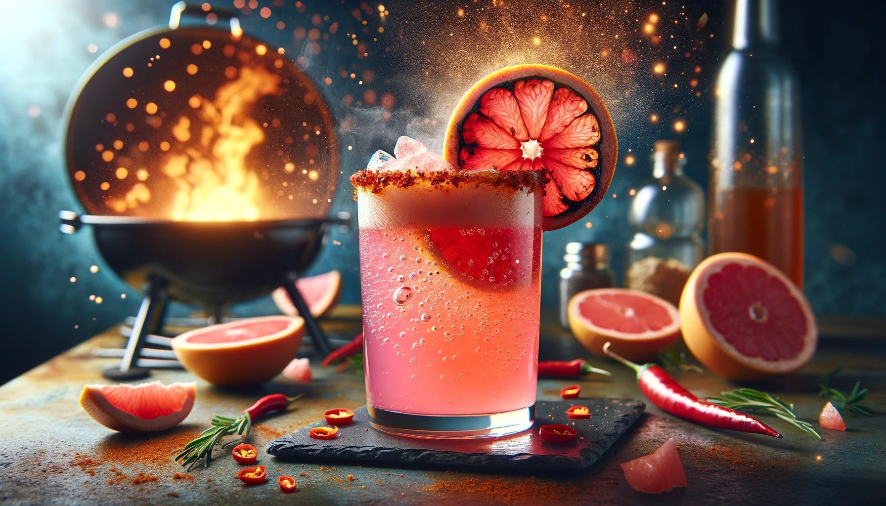 Spicy Charred Grapefruit and Ginger Fizz Recipe | Arteflame Grill Cooking