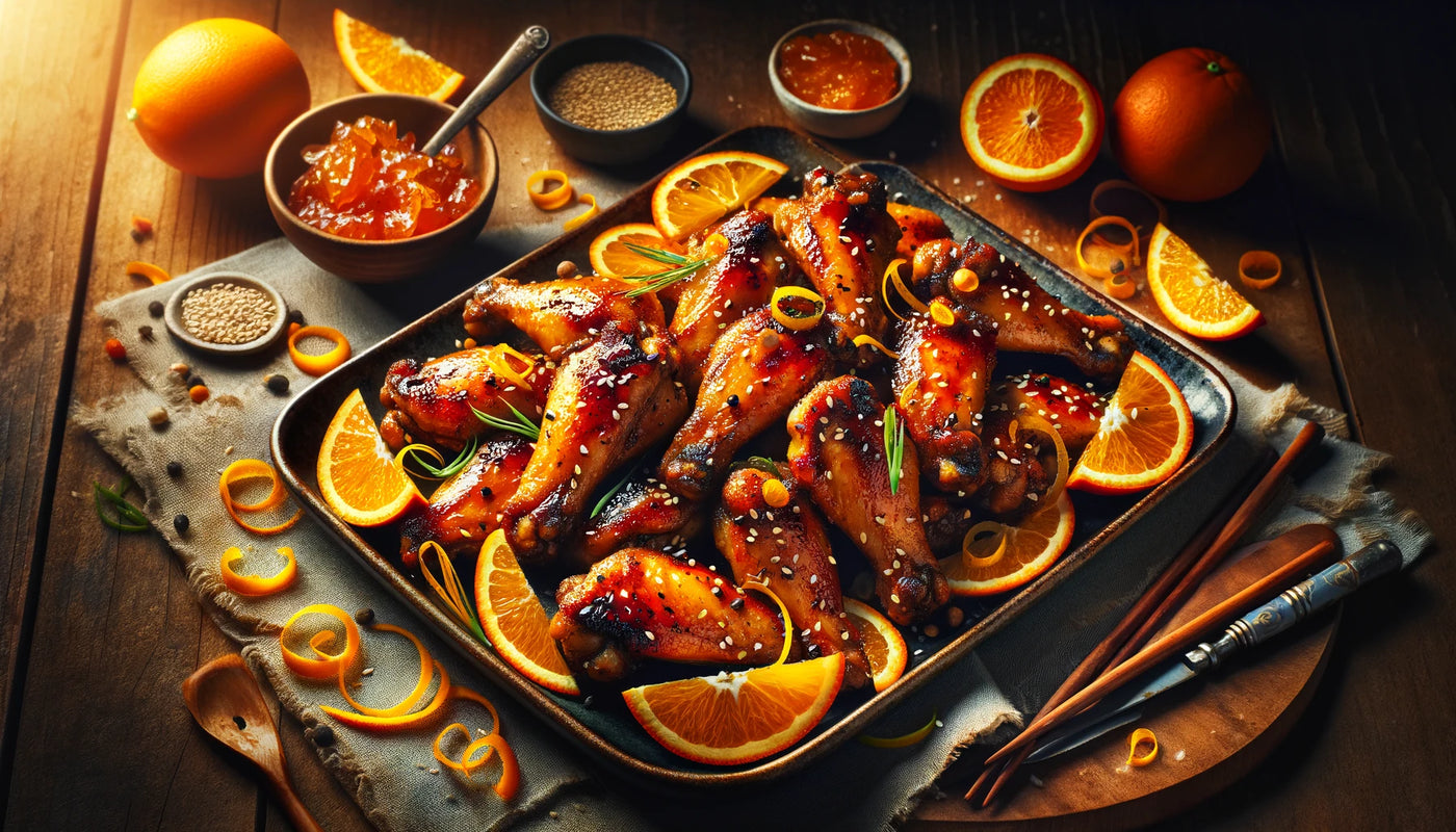 Spicy Orange Grilled Chicken Wings, perfectly capturing the balance of sweet and spicy with a sticky orange glaze