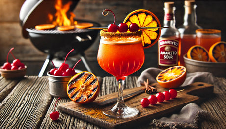 Spiked Blood Orange Amaretto Sour cocktail